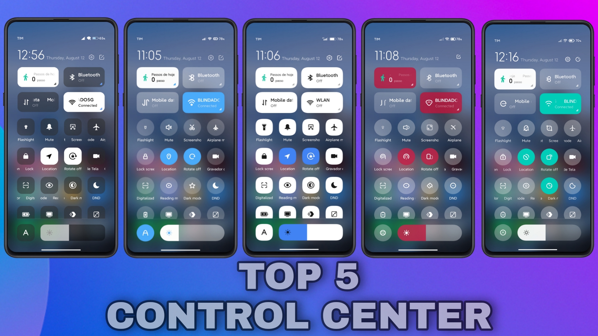 Mude Cores Da Central De Controle Top 5 Contrrol Center Pra O Seu