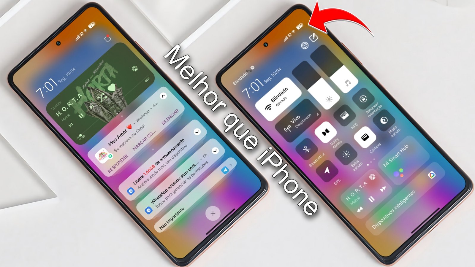 Control Center Tema Estilo iOS - Icone de Bateria iOS 16.4 - Blur Modo ...